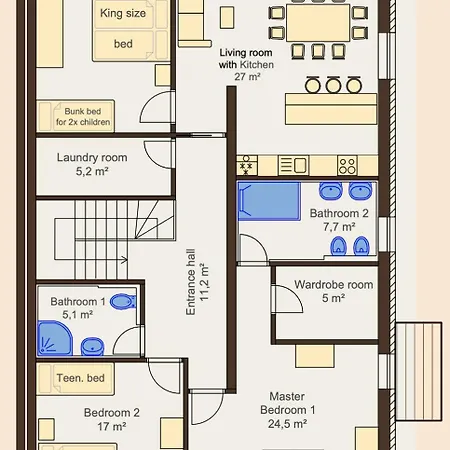 Familyvilla, New 4 Luxury Big Apartments, Parking