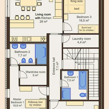 Familyvilla, New 4 Luxury Big Apartments, Parking Apartament