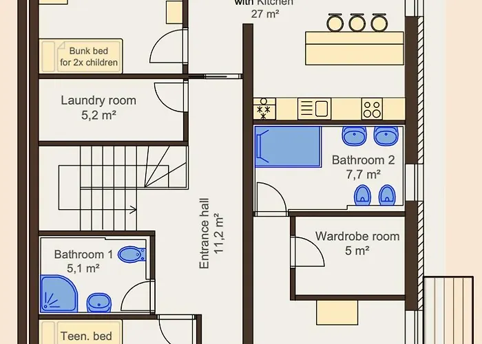 Familyvilla, New 4 Luxury Big Apartments, Parking