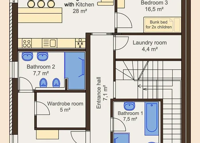 Familyvilla, New 4 Luxury Big Apartments, Parking Daire